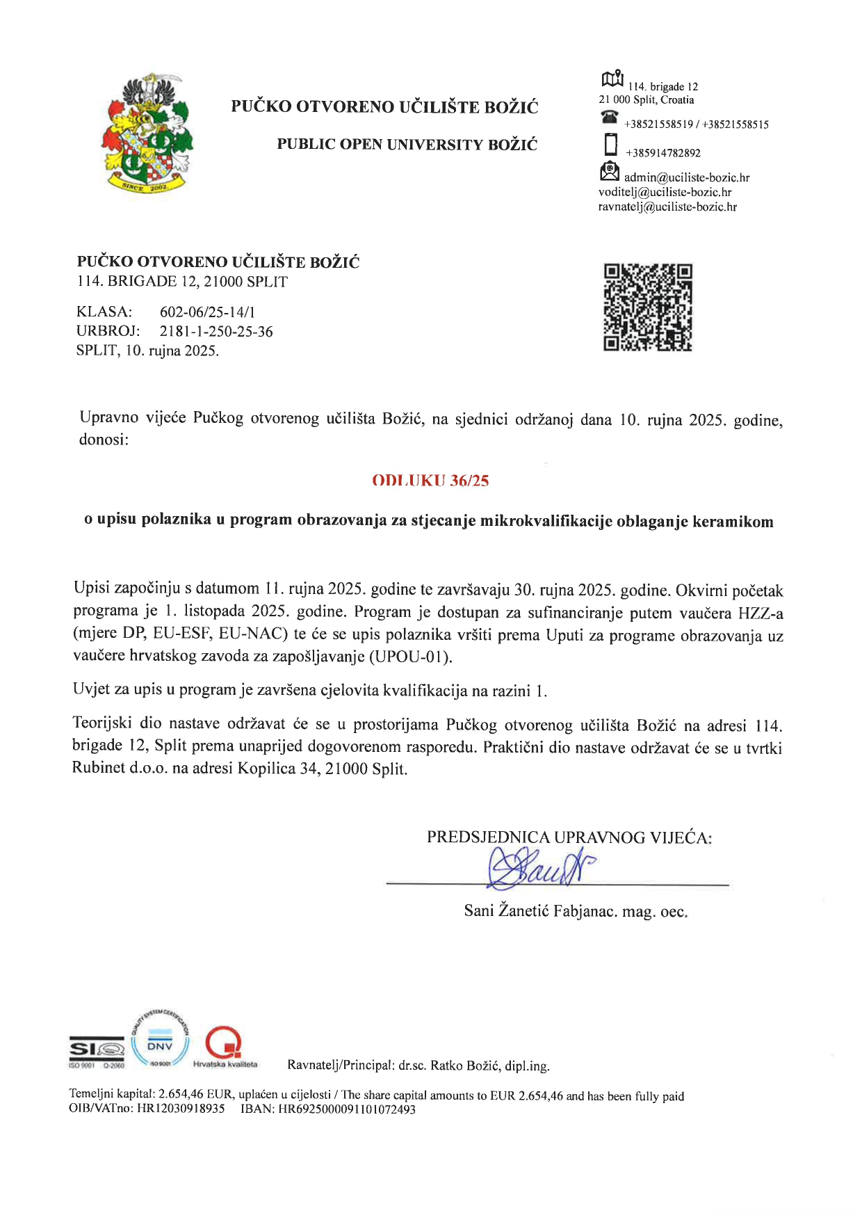 Upisi u tijeku – informativni plakat 4