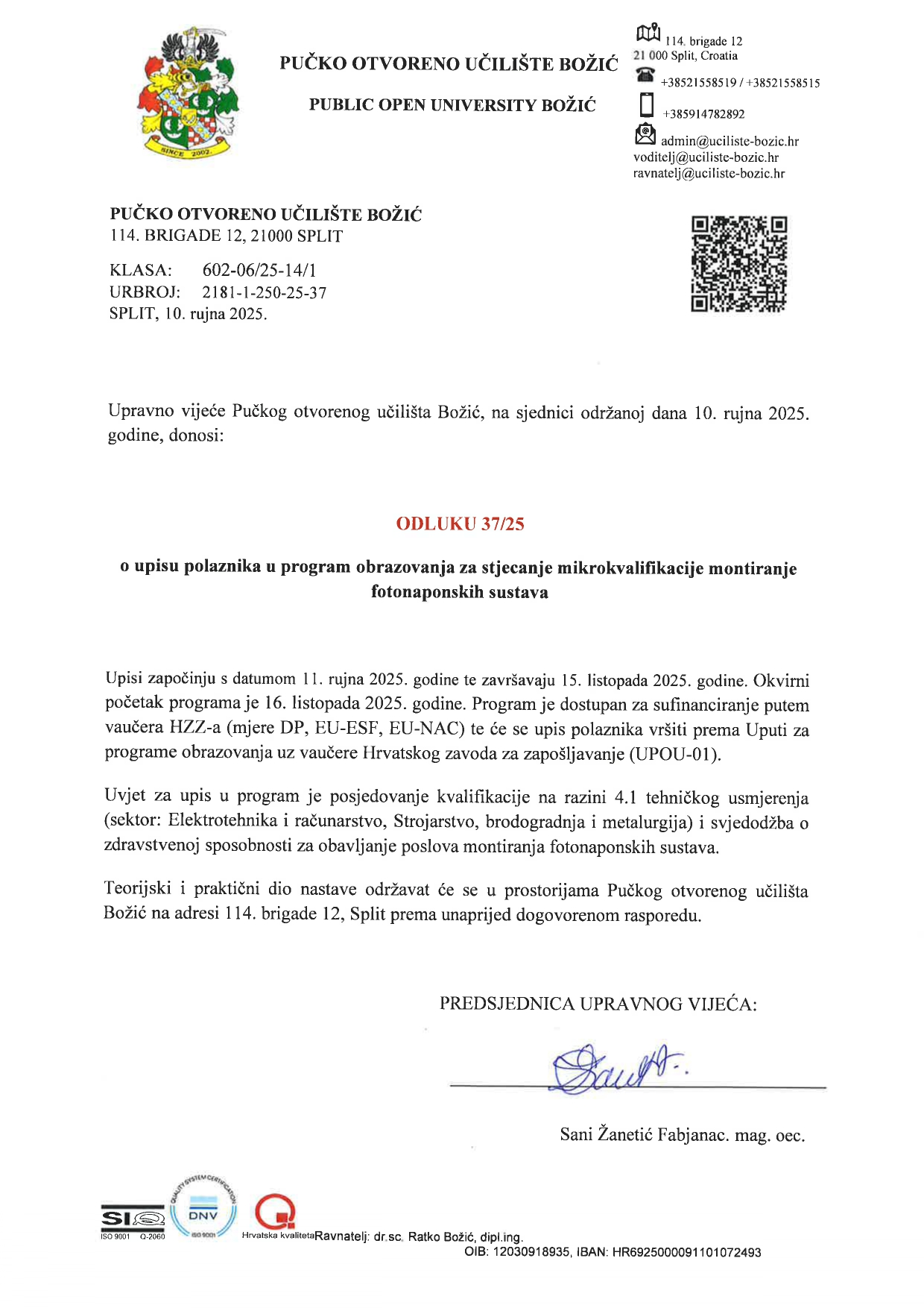 Upisi u tijeku – informativni plakat 3